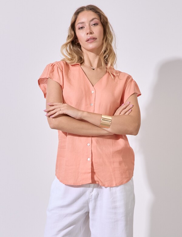Camisa Lino CORAL