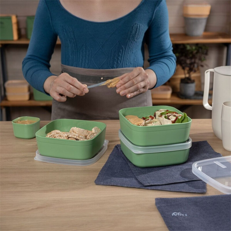 Tupper en Plástico Resistente con Tapa Tramontina 1.1L Verde