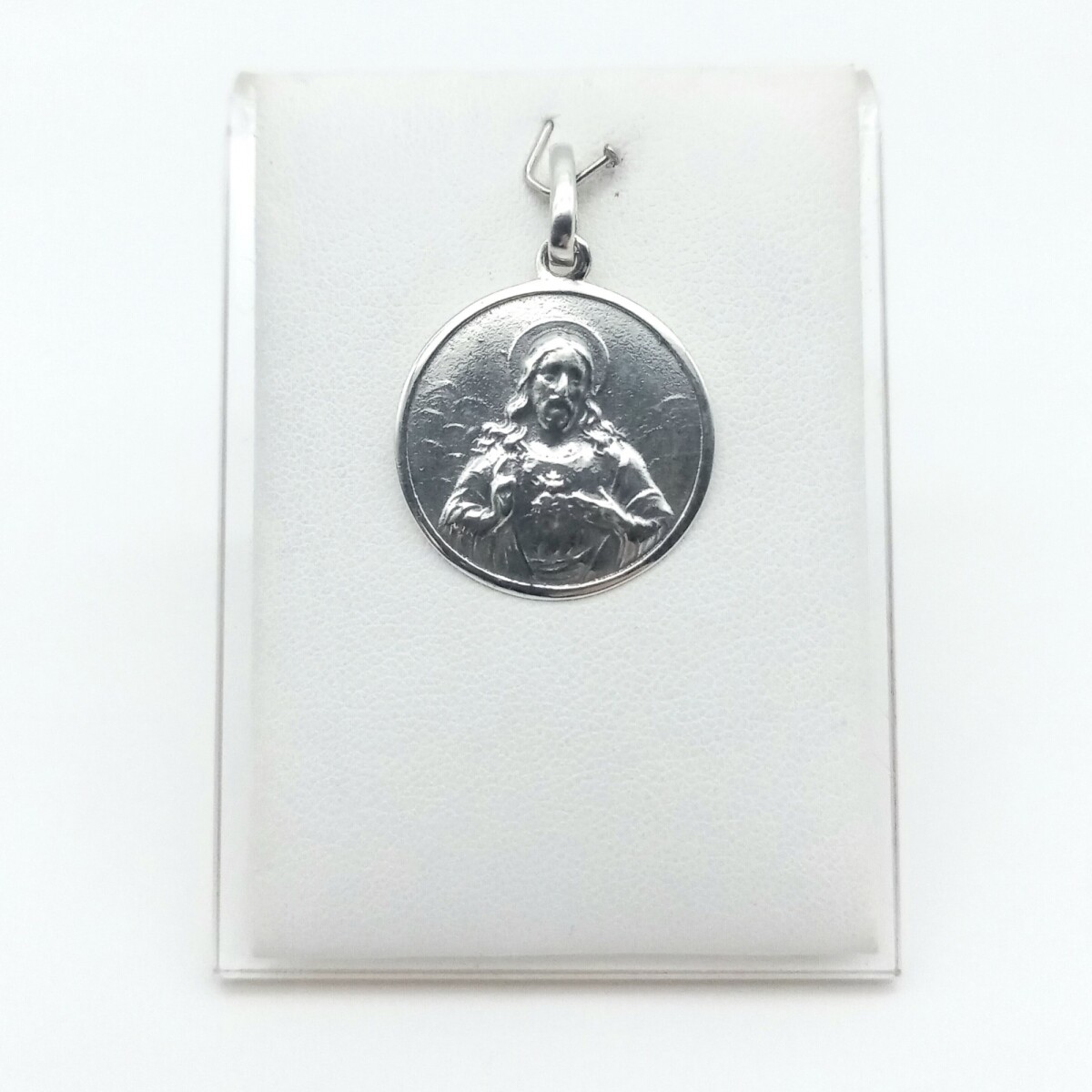Medalla religiosa de plata 925, SAGRADO CORAZON. 