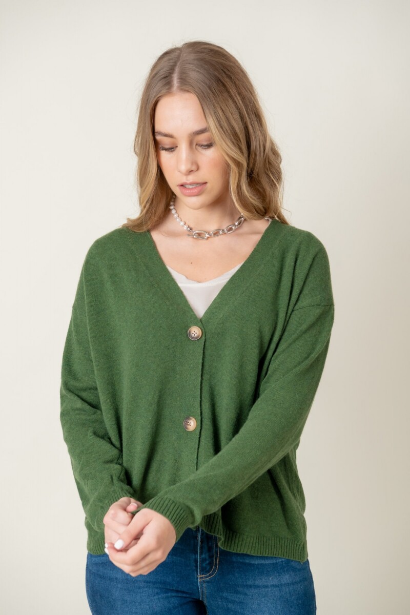 Cardigan lana dama - Verde 