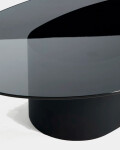 Mesa de centro Olir de vidrio templado y acero negro 140 x 80 cm