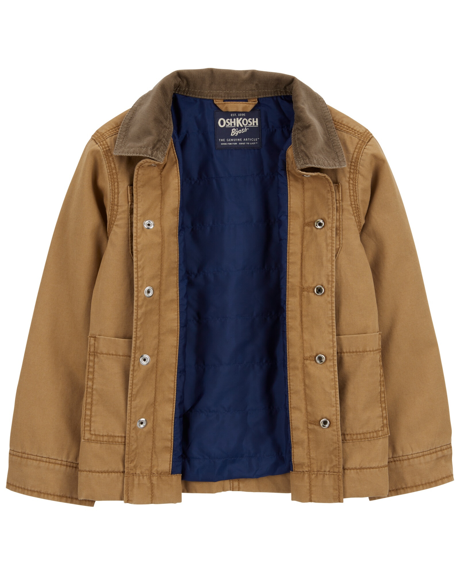 Campera de lona, con cuello de pana. Talles 2-5T Campera de lona, con cuello de pana. Talles 2-5T