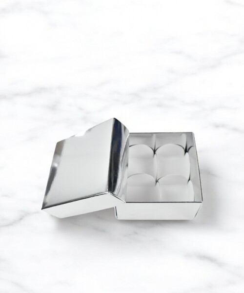 Caja Cuadrada 8x8x4,5 cm PLATA