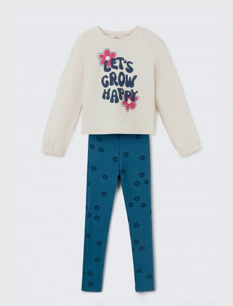 CONJUNTO INFANTIL CON ESTAMPA BEIGE