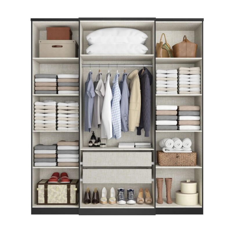 Placard Ropero 4 Puertas C/Espejo Negro Splendore Glass Placard Ropero 4 Puertas C/Espejo Negro Splendore Glass