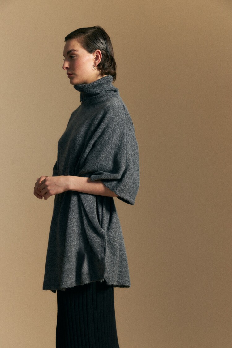 PONCHO ISIDRO Gris Melange