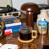Taza de vidrio acanalada con asa de madera Nórdica 250ml Taza de vidrio acanalada con asa de madera Nórdica 250ml