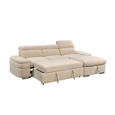 Rinconera Nikos - Tela Microfibra - Chaise derecho City 102 (Beige)