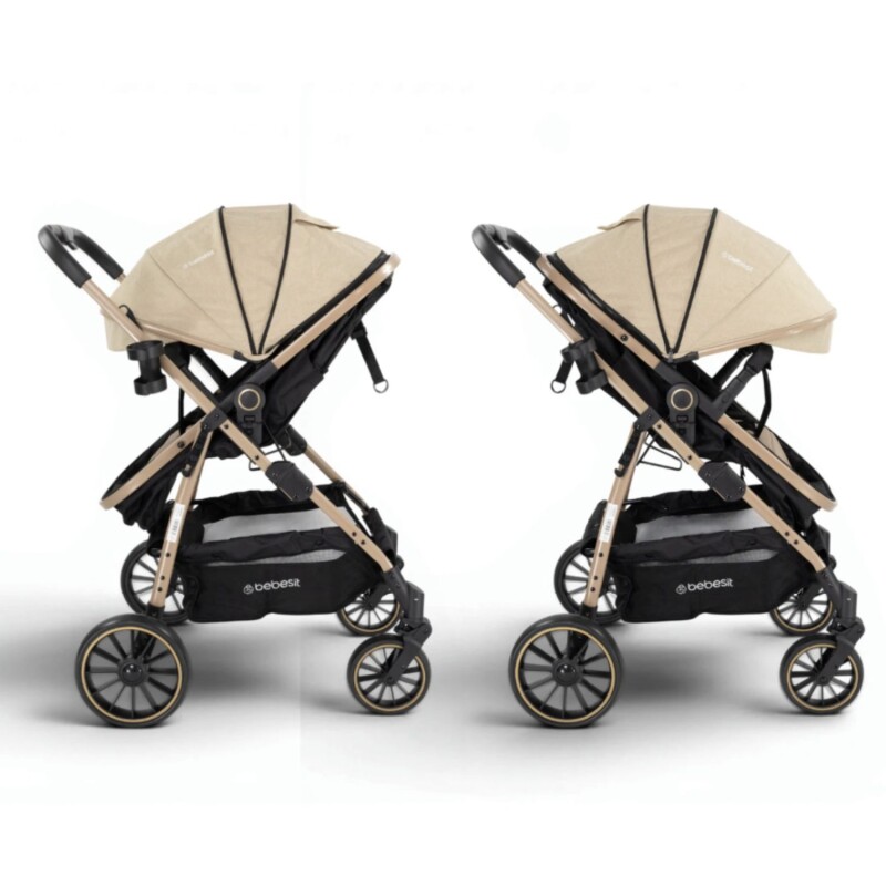 Coche de bebé Bebesit Travel System Jumbo con Baby Silla Negro