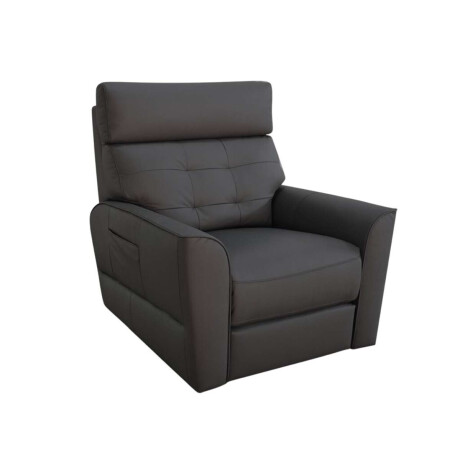 Butaca Reclinable 1 Cuerpo Elctrica 100% Cuero Aurora Gris Oscuro
