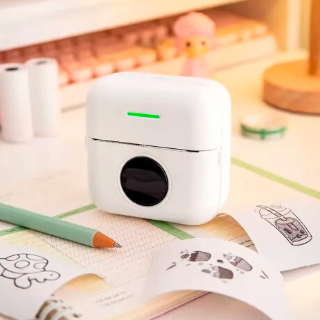Mini Impresora Térmica Portátil BT Para Android o iOS Blanco