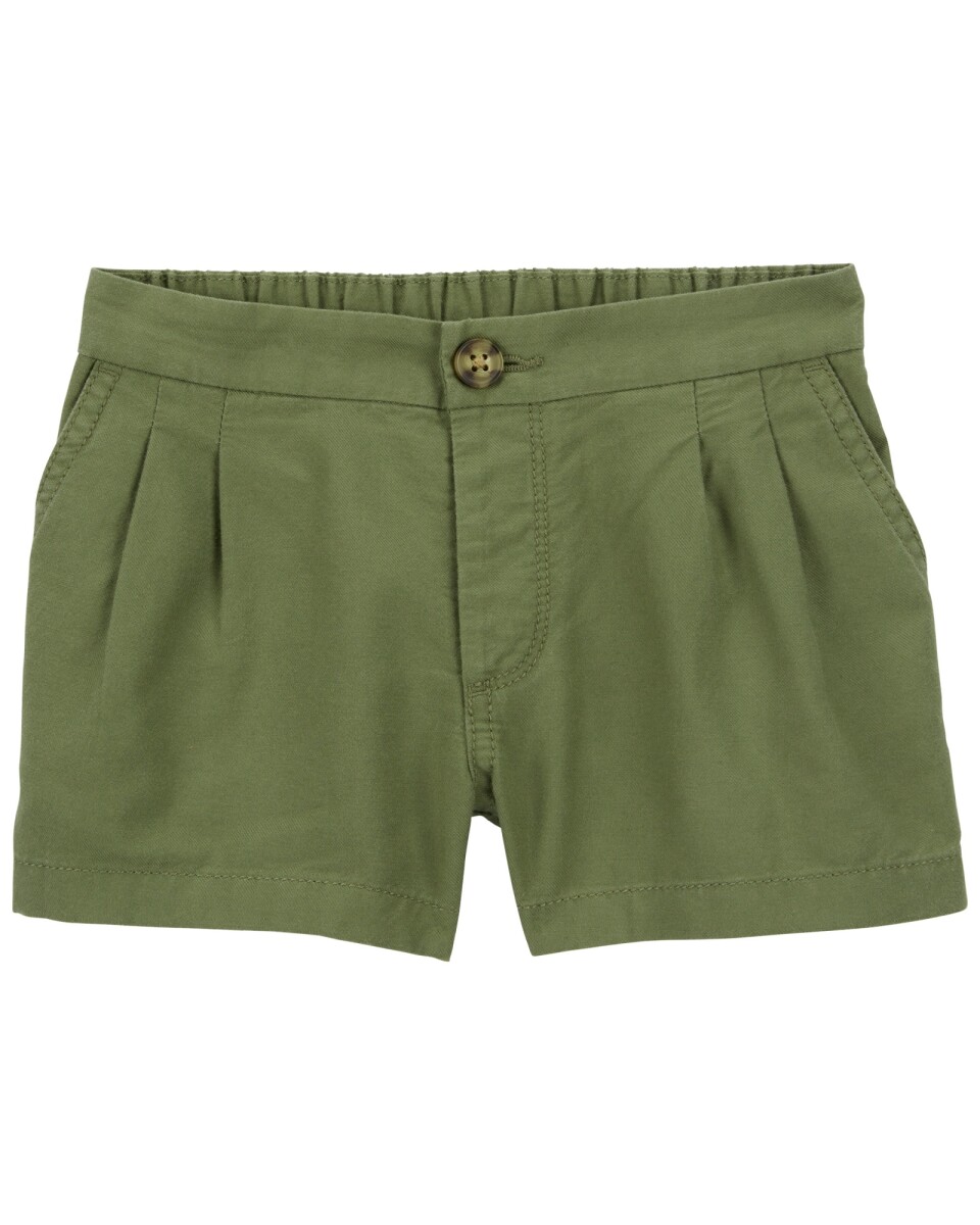 Short de sarga ecovero, verde 