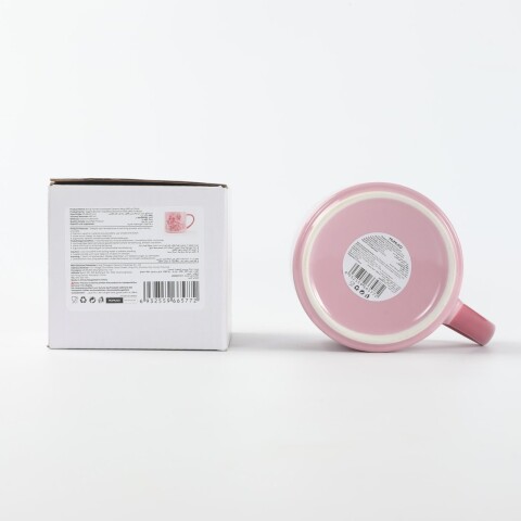 TAZA CERÁMICA APILABLE PÁJAROS Y FLORES (490 ML / ROSA) TAZA CERÁMICA APILABLE PÁJAROS Y FLORES (490 ML / ROSA)