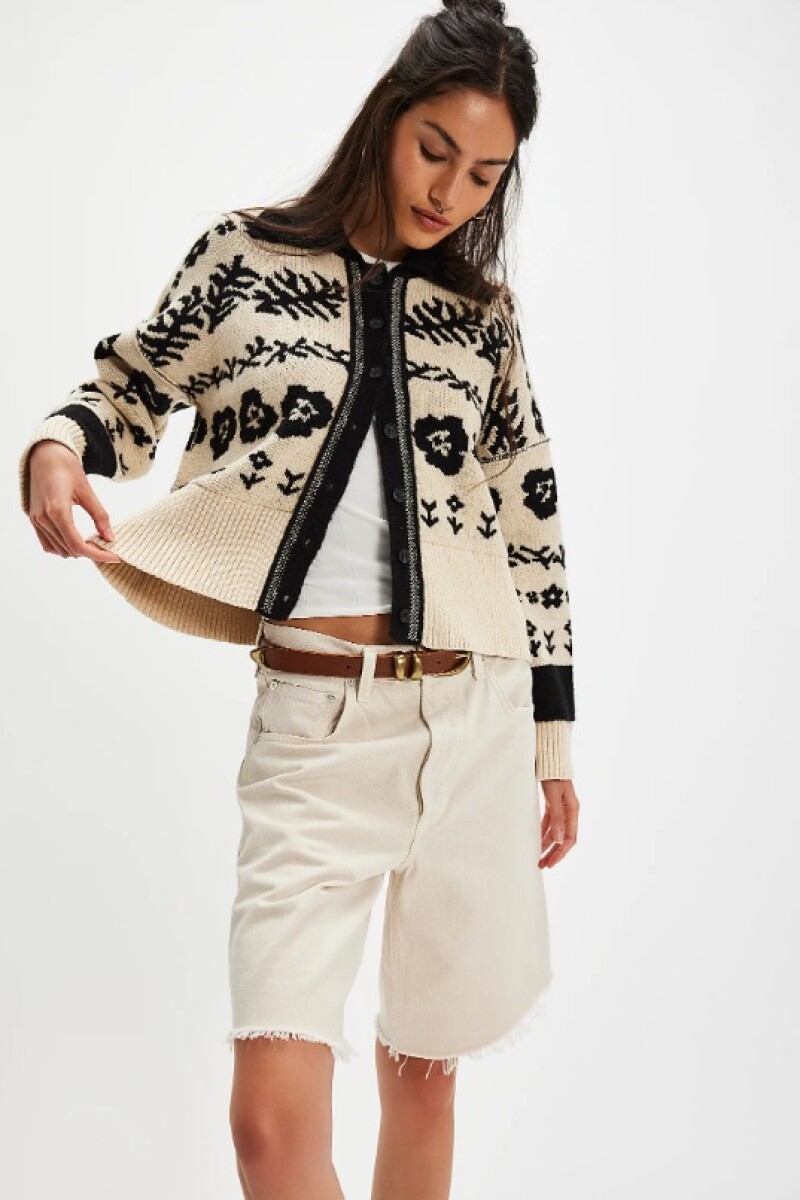 SHELBY CARDIGAN Blanco Y Negro