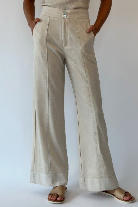 PANTALON METALIZADO CARMELO CRUDO