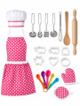 VALIJA 18 PCS CON DELANTAL Y SOMBRERO ROSADO