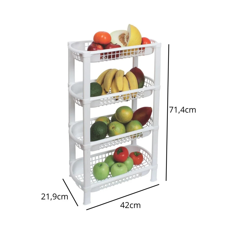 Frutero de 4 estantes BLANCO