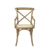 Silla de Roble cruceta con apoyabrazos Tapizada Silla de Roble cruceta con apoyabrazos Tapizada