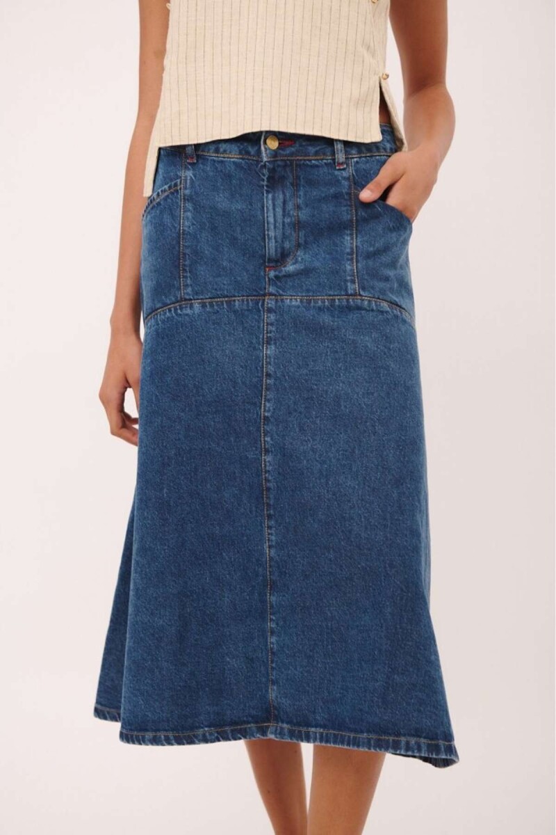 PRE VENTA FALDA POMELA DENIM - Azul 