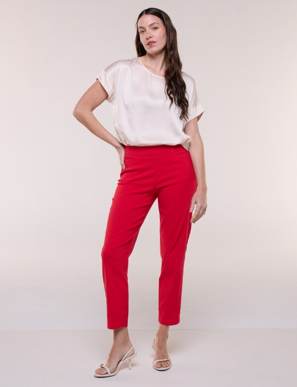 Pantalón Slim Pull On ROJO