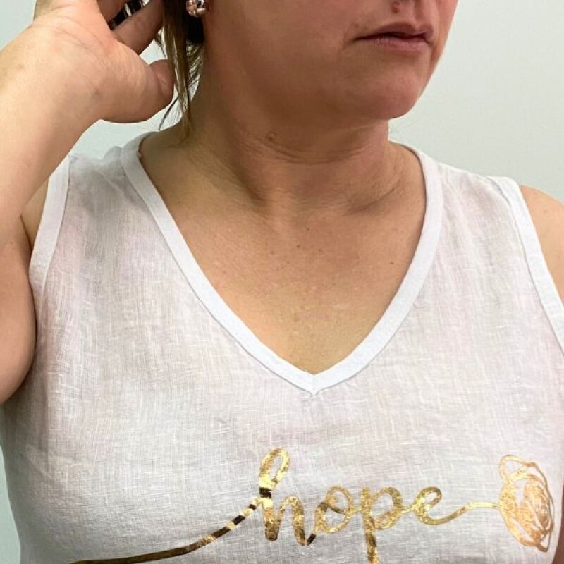 Musculosa de lino Italiana Blanco