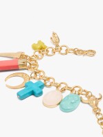 Pulsera De Eslabones Con Colgantes De Piedras multicolor