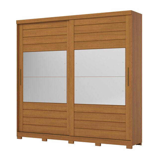 ROPERO CAYMAN 2 PUERTAS 6 CAJONES INTERNOS 2 ESPEJOS GUARDARROPA CLOSET ARMARIO 100% MDF COLOR MADERA