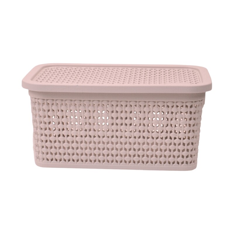 Caja simil ratán 2,5 Lts ROSADO