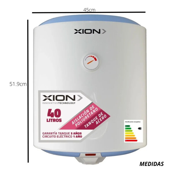 Termotanque Calefón + filtro para Ducha PK TERMOTANQUE XION 40 L XO-CAL40 + REGA