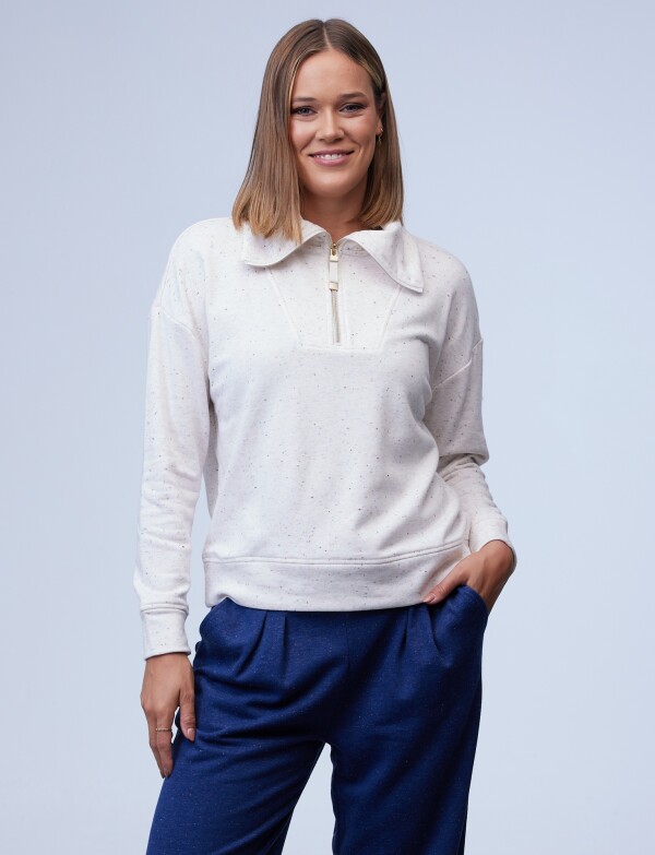 Buzo Sport Zip BEIGE