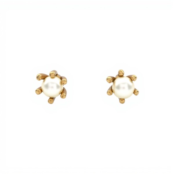 Caravanas Perlas- Oro bajo - Perla española- CA8401 conperla