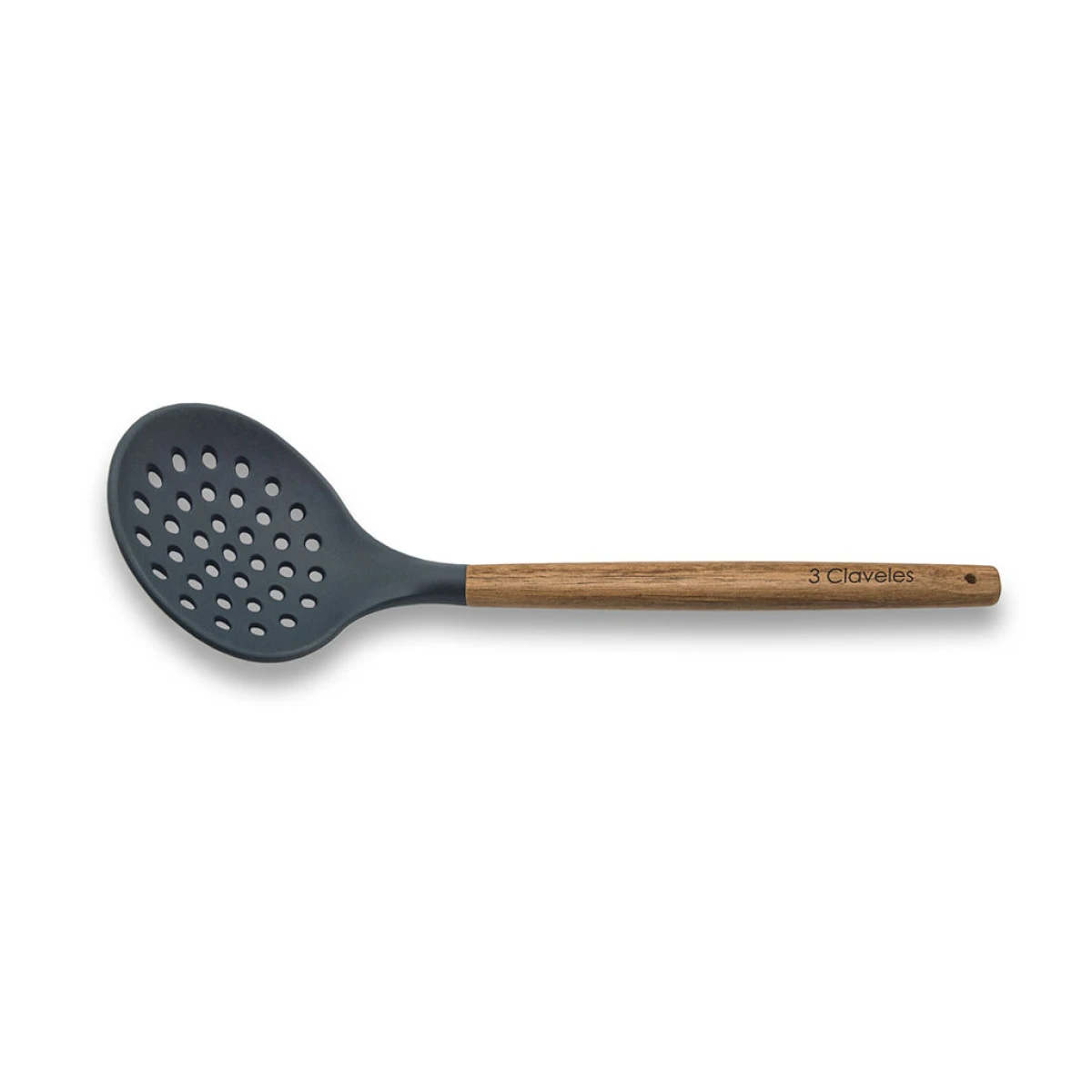 ESPUMADERA SILICONA MANGO MADERA 3 CLAVELES. 33CM 