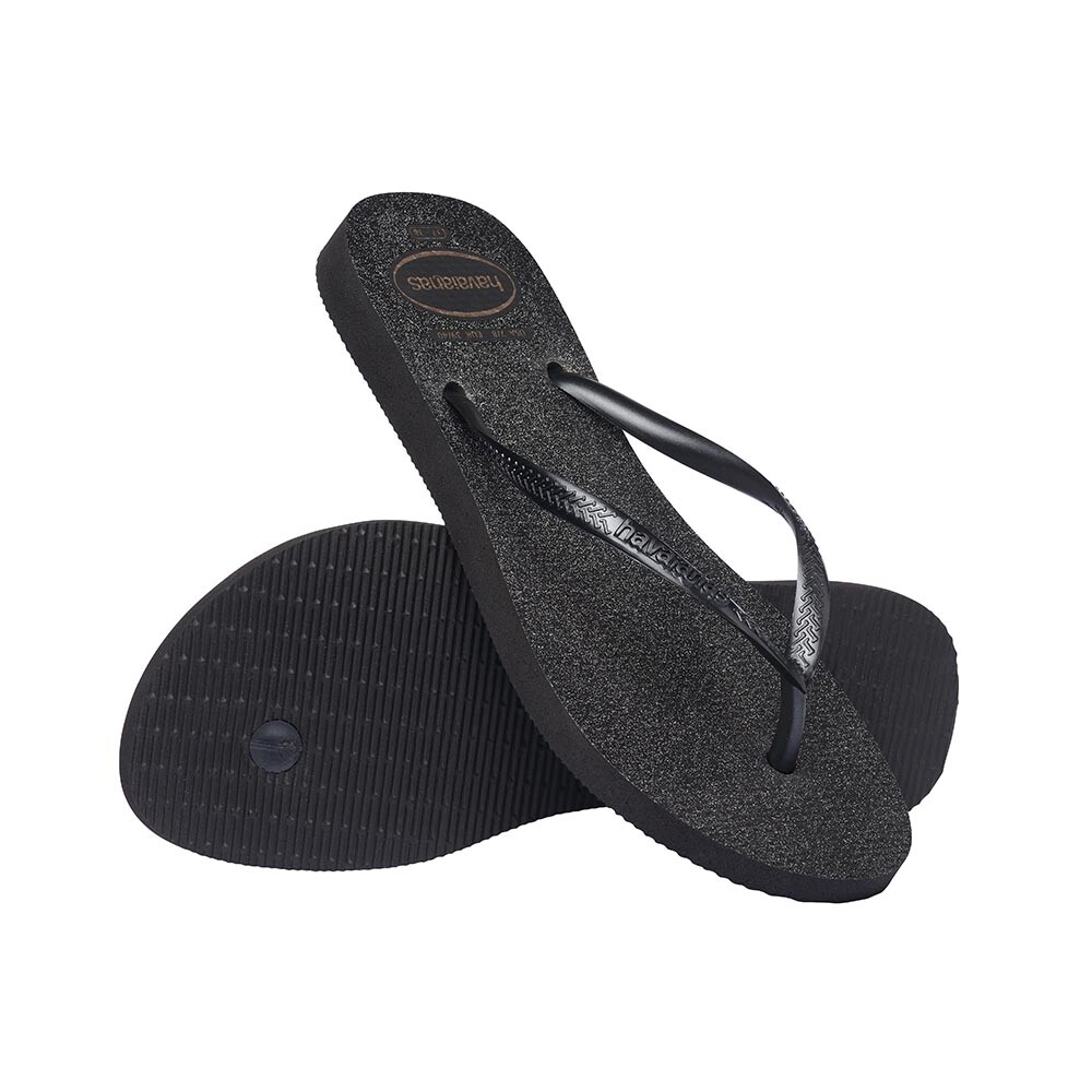 Sandalias Havaianas Slim Gloss Mujer Negro/Plata/Negro