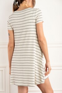 Vestido Con Lino Arena