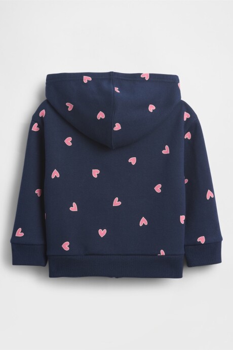 Canguro Con Cierre Logo Gap Toddler Niña Navy Hearts