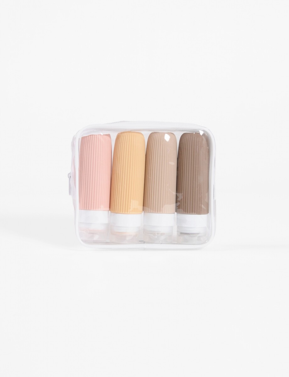 Set de frascos de silicona - beige 