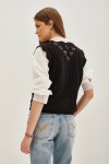 Chaleco Texture Flower Negro