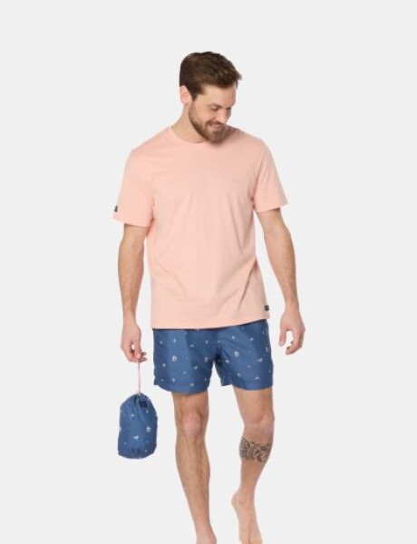 SHORT DE BAÑO ESTAMPADO Azul