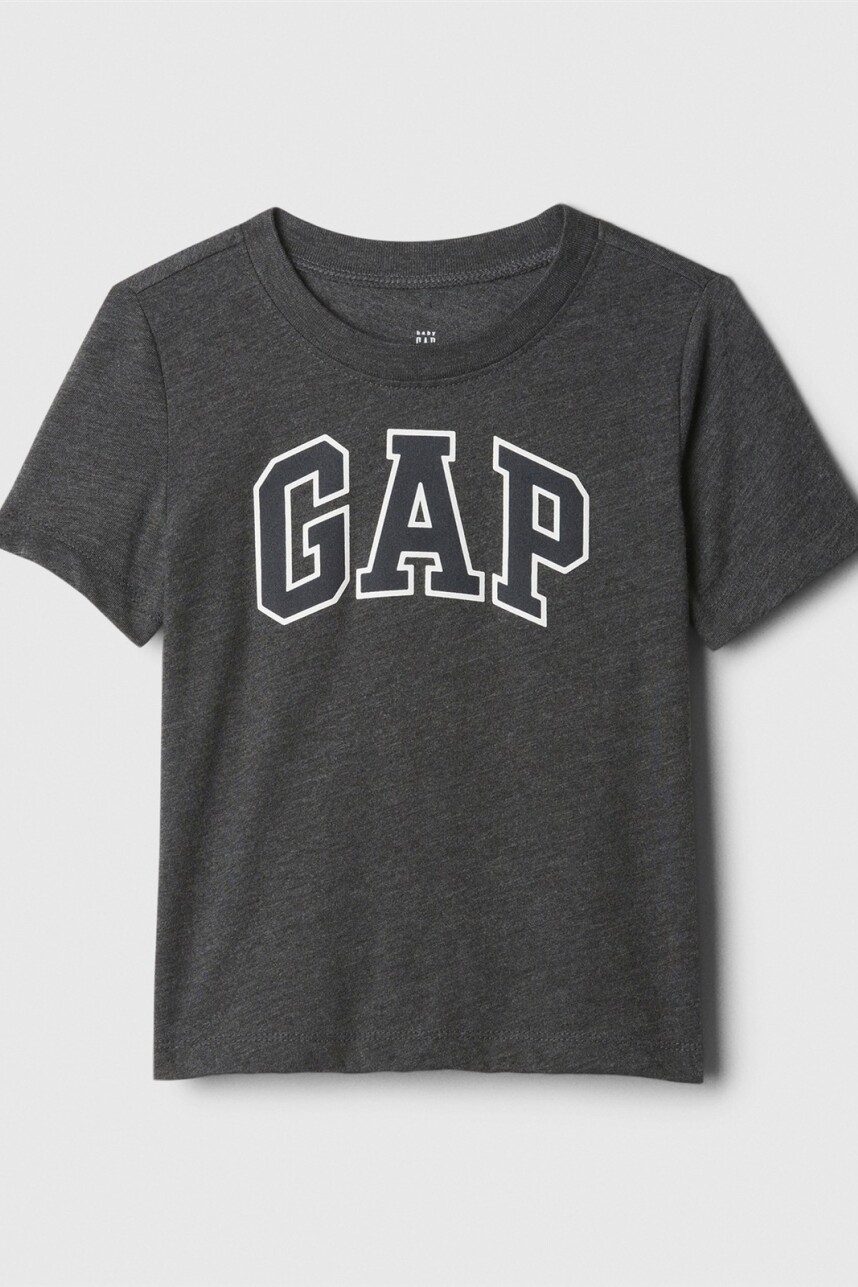 Remera Logo Gap Manga Corta Toddler Niño B85 Charcoal Hthr Grey