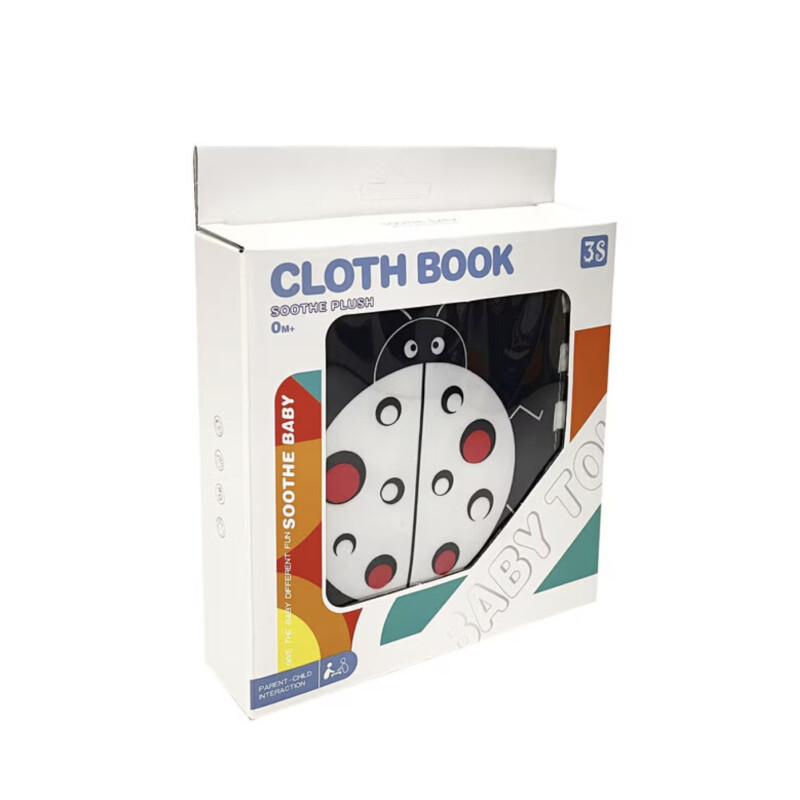 Libro Textil para Bebe Blanco y Negro Alto Contraste