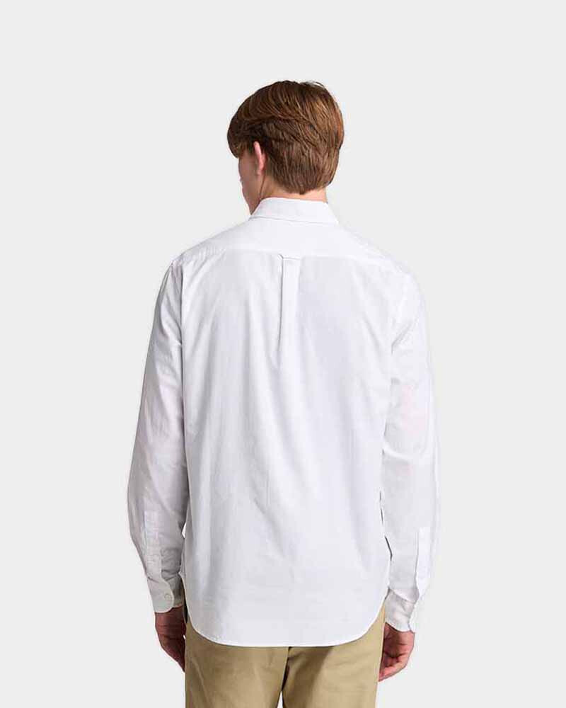 Camisa Oxford Manga Larga Hombre White Yd