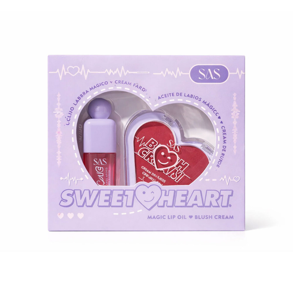 SAS Rubor cremoso + aceite de labios mágico set - Rosado 