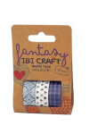 Cinta washi 1,5 cm. x 5 mts paquete x 3 AZUL