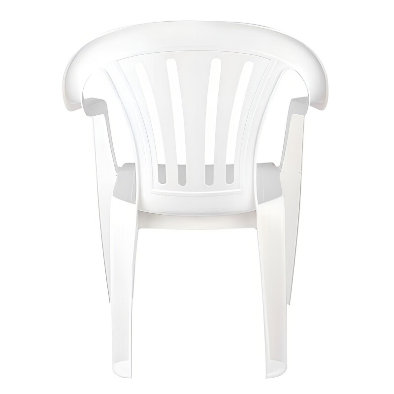 Silla Altea de plástico Mor con posabrazos, color blanco, hasta 182 kg Silla Altea De Plástico Mor Con Posabrazos, Color Blanco, Hasta 182 Kg