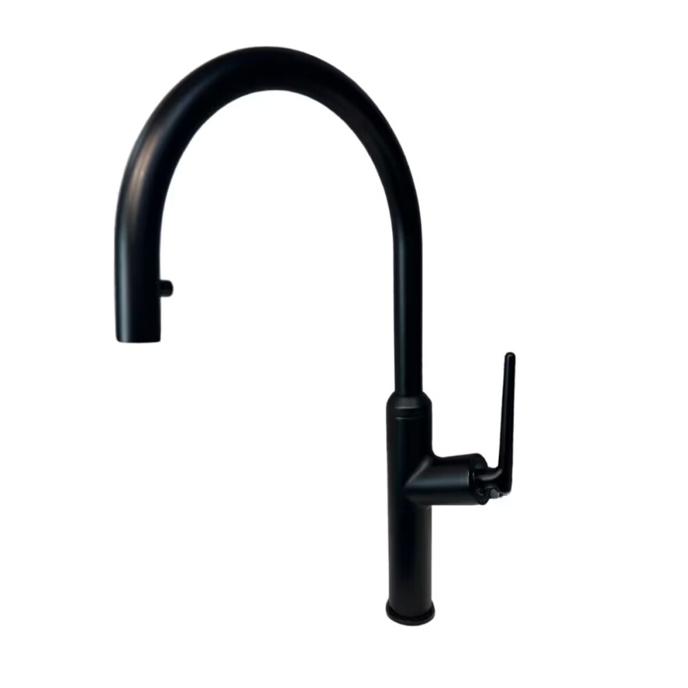 Grifería de cocina Monocomando de mesada extensible Negro Mate Grifería De Cocina Monocomando De Mesada Extensible Negro Mate