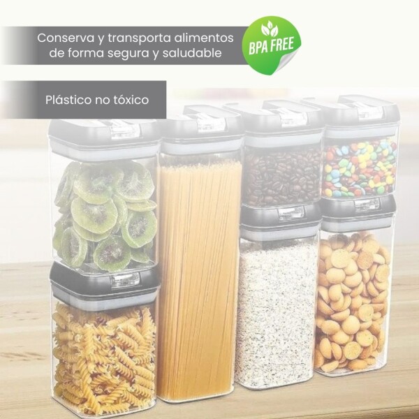 Juego X 6 Frasco Hermeticos Recipiente Organizador Contenedor Tarros Cocina Imback Color Negro Juego X 6 Frasco Hermeticos Recipiente Organizador Contenedor Tarros Cocina Imback Color Negro