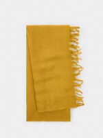 Pashmina De Lana Con Flecos mostaza