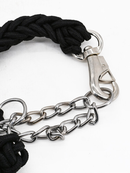 COLLAR Y CORREA TRENZADA NEGRO