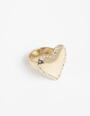 Anillos Medianos y Grandes Metal Anillo Corazón Con Strass - Dorado