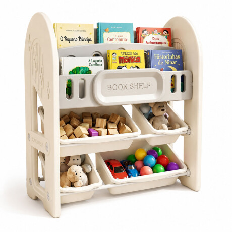 Organizador Infantil Para Juguetes Libros 4 Cajas Blanco